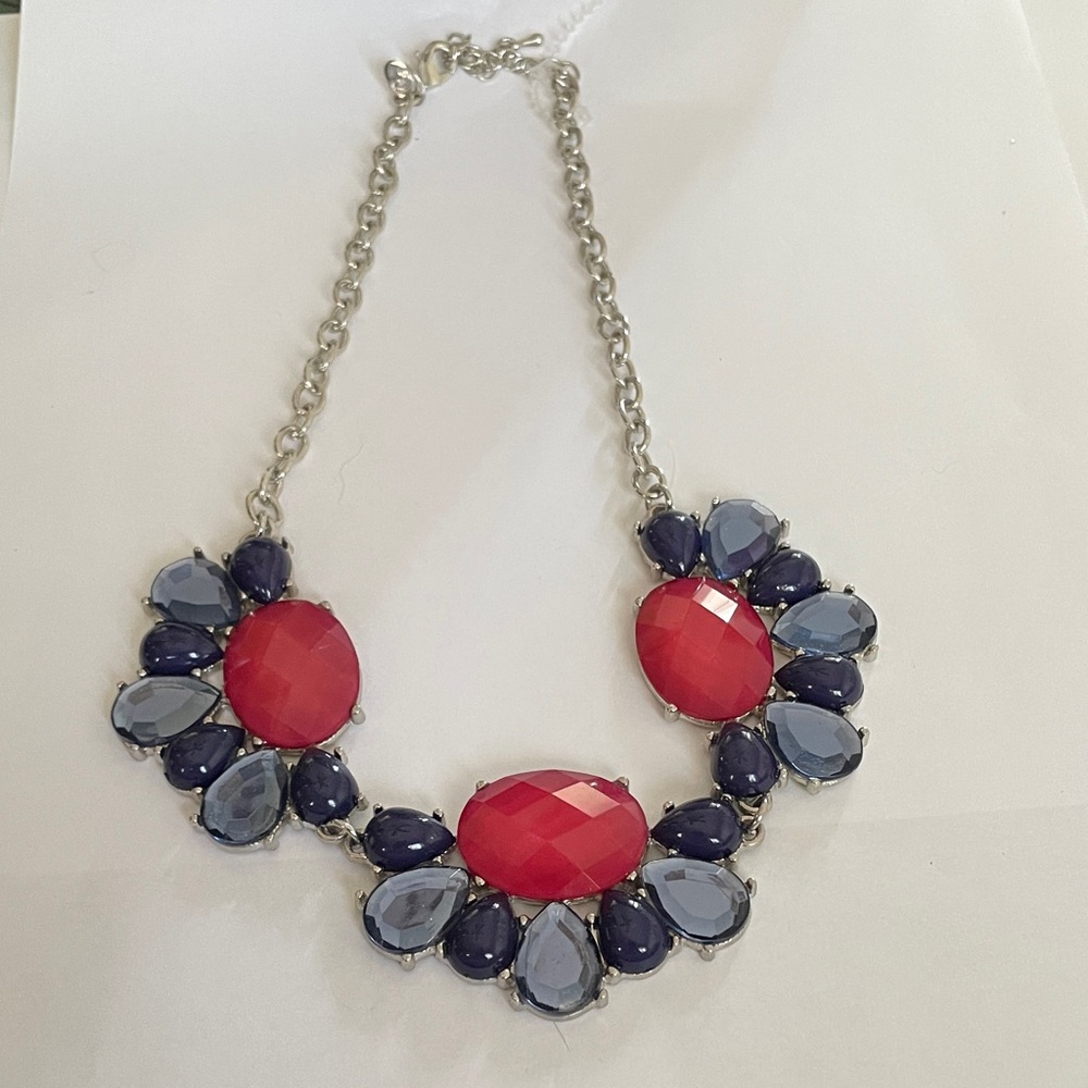 CC Boutique Red and Blue Gem Necklace